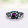 thumbnail image 2 of EOEMY Black Plated Rings For Wedding Charm Women Cubic Zirconia Jewelry Size 6-10-10, 2 of 6
