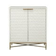 thumbnail image 2 of Honeycomb Design 2 Door Bar Cabinet with Metal Legs, White- Saltoro Sherpi, 2 of 5