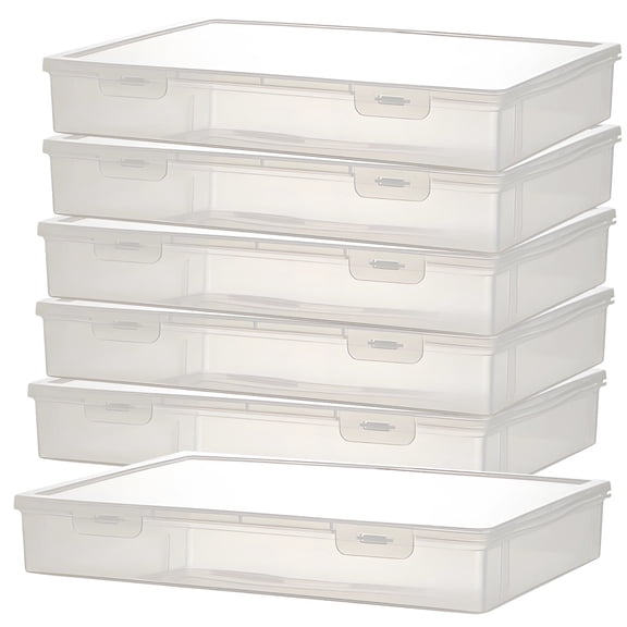 6Pcs Arts and Crafts Organizer Storage, Books Storage Boxes, Plastic Storage Containers with Lids for Crafts, Long-lasting Transparent Craft Organizers and Storage Box, Ideal for Beads and Stationery