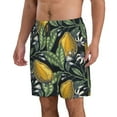 thumbnail image 2 of Bixox Men's Hand Drawn Citrus Fruits Elegant Lemons printing Casual Classic Fit Short Summer Beach Shorts, 2 of 6