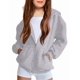 thumbnail image 1 of Sudadera con capucha Arshiner para niñas, forro polar con cierre completo, gris, talla 6, 1 of 9