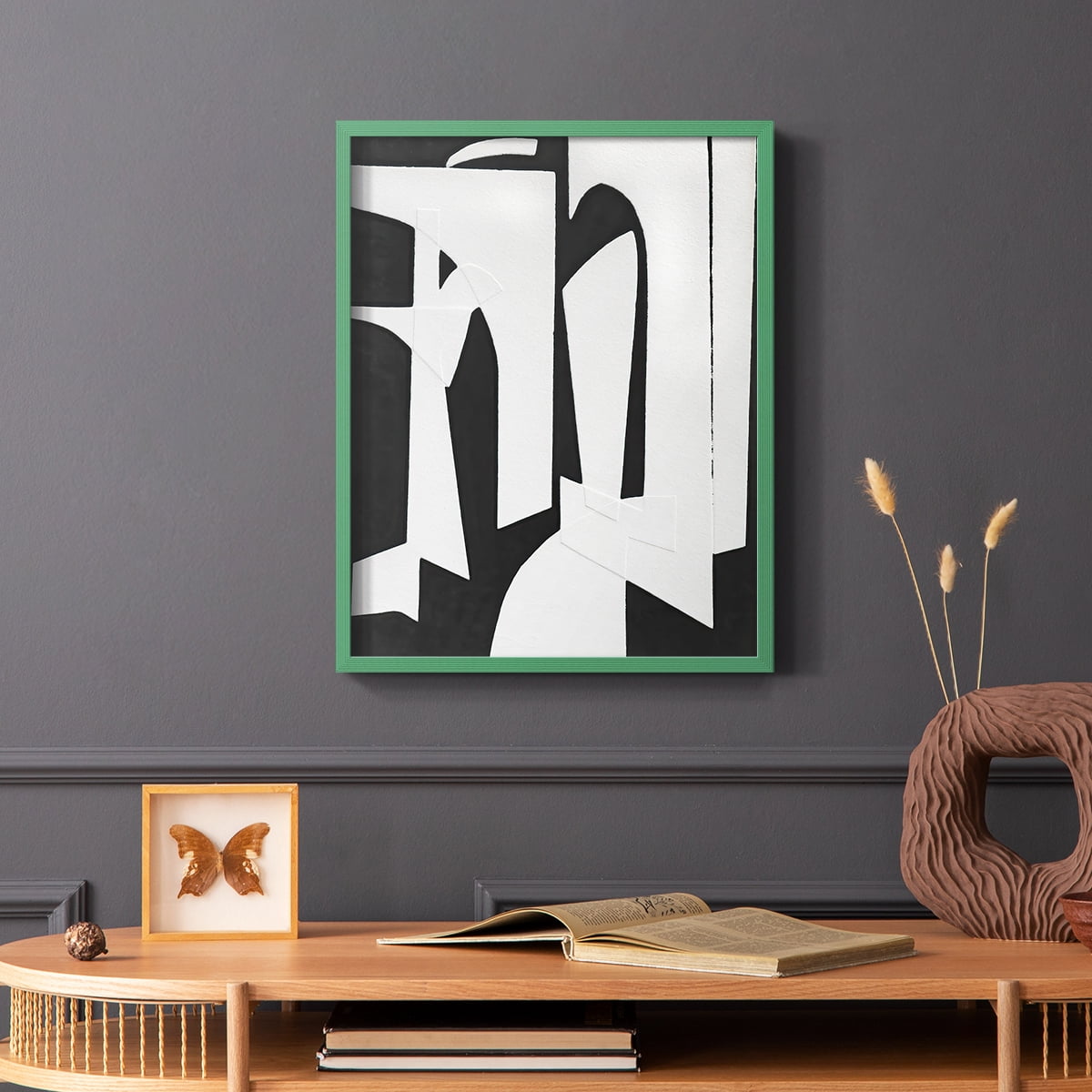 Spanish Arches II Framed Print in Green Solid Wood Framed Print No Nail Hanging