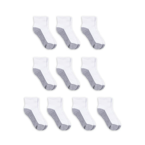 Hanes - Hanes Boys Red Label Double Tough Durability Ankle Socks 10 ...