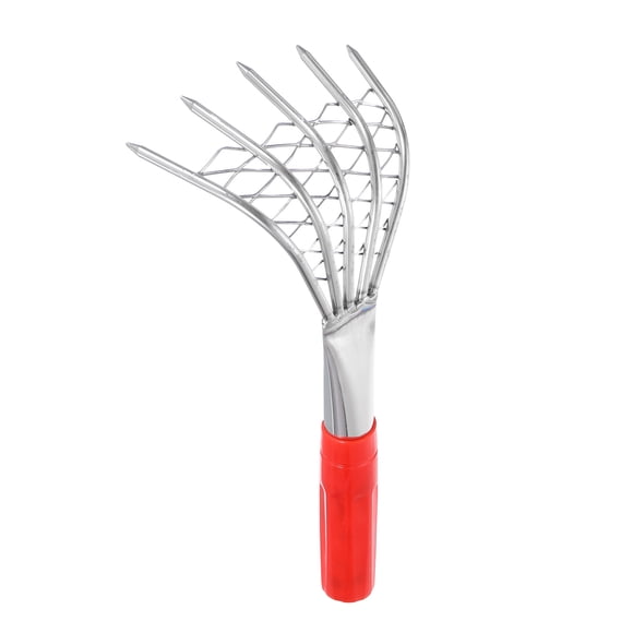 Uxcell Clam Rake 9.84" Small Shells Clam Digger Soil Tiller Grass Rake with Ergonomic Handle for Seafood Digging Rake Gardening Cultivating Yard