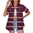 thumbnail image 1 of Fiudx Camisas para Mujer Blusas de Manga Corta Estampadas con Flores y Plantas Cómodas Informales Regulares para Mujer a La Moda, 1 of 4