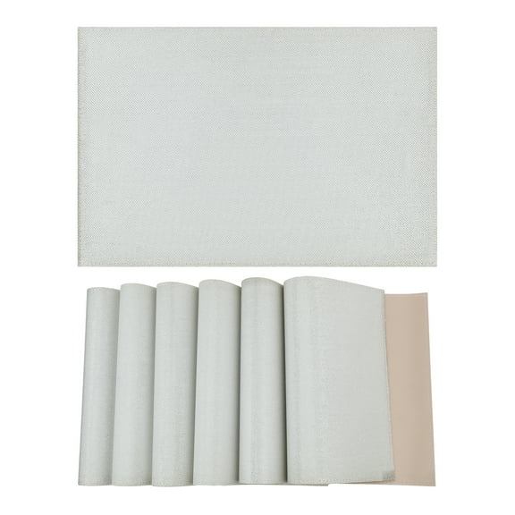 Unique Bargains Set of 6 Sparkle Placemats for Kitchen Dining Table Decor Beige