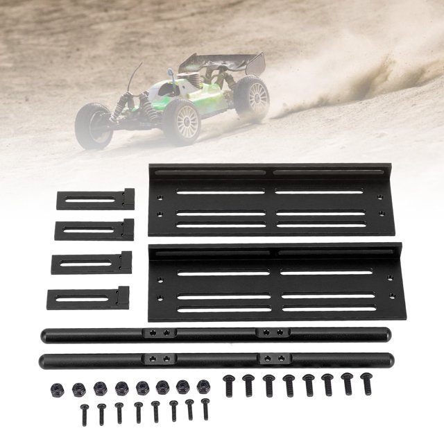Pédales de Voiture RC en Alliage d'Aluminium avec Design Réglable, Plaques Latérales Haute Résistance et Résistantes aux Impacts pour SCX10 1/8 1/10 RC Crawler, Pneus Tout-Terrain, LEDs, RC Crawler