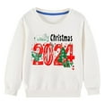 thumbnail image 4 of Zwiiyzr Toddler Baby Sweatshirt Christmas Letter Print Crewneck Pullover Sweater Long Sleeve Shirt Winter Fall Clothes for Girls and Boys White, 4 of 4