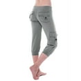 thumbnail image 6 of Njagoc3 Womens Stretch Elastic Waist Yoga Pants with Button Pockets - 7/8 Length Workout Athletic, 6 of 6
