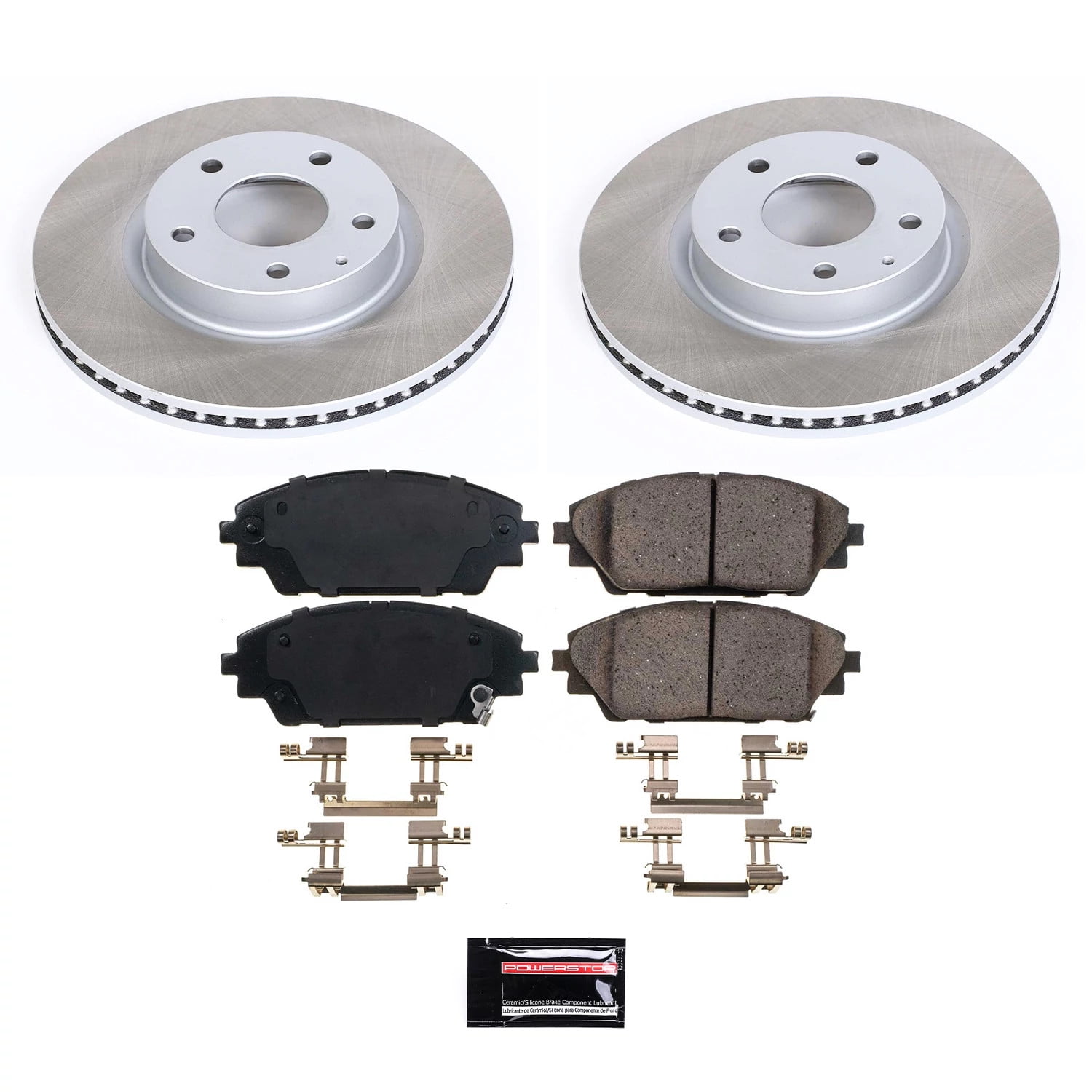 PowerStop Front Semi-Coated Rotor and Low-Dust Ceramic Brake Pad Kit SC6971