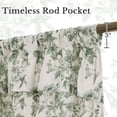 thumbnail image 4 of NICETOWN Valance Curtain for Window, Ruffled Linen Peony Valance Shabby Chic Small Window Treatment for Bedroom, Farmhouse Light Filtering Rod Pocket Valance Curtains, Sage Green, 52"x18", 1 Panel, 4 of 10