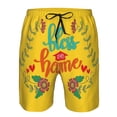 thumbnail image 4 of Yiaed Bless This Home Print Men's Swim Trunks with Lining Quick Dry Sports Shorts Beach Shorts Boardshorts-Large, 4 of 5