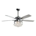 thumbnail image 4 of Modern Chrome 5-Blades Crystal Chandelier Ceiling Fan with Remote - 52 Inches, 4 of 5