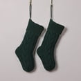 thumbnail image 4 of Christmas Stockings 18 Inches Classic Cable Knitted Socks Fireplace Hanging Stockings Family Holiday Party Xmas Decoration Sock 1 PC Dark Green One Size, 4 of 5