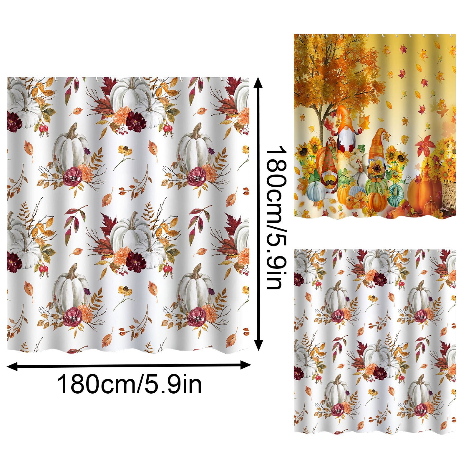 (Clearance) pdqouc Shower Curtain Colorful Bathroom Curtains,Floral Fabric Polyester Printed Waterproof Washable Modern Curtain Rustic Home White Shower Curtain for Spring Summer 70.8 x 70.8 Inch