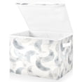 thumbnail image 2 of Iauyy Large Storage Box with Lid - Foldable Home Storage Bins for Clothes Toy Holiday Decor, Crescent-shaped Pattern (42*32*30cm), 2 of 6