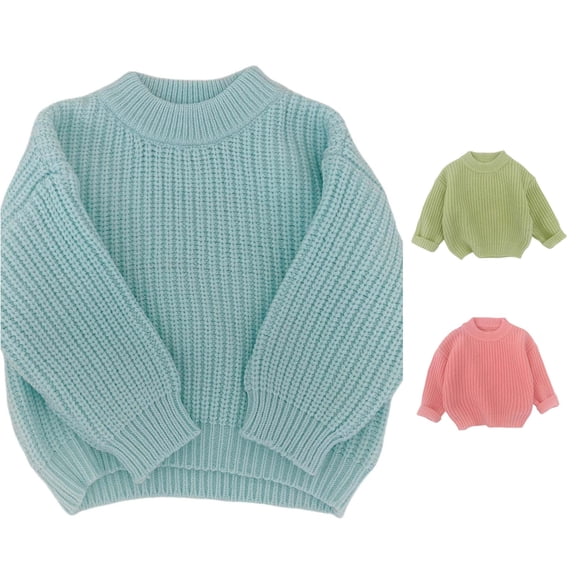 Afdoent Girls Sweaters Toddler Soft Knitted Pullover Winter Warm Kids Crewneck Cute Sweater Casual Clothes Comfortable 12-18 Months
