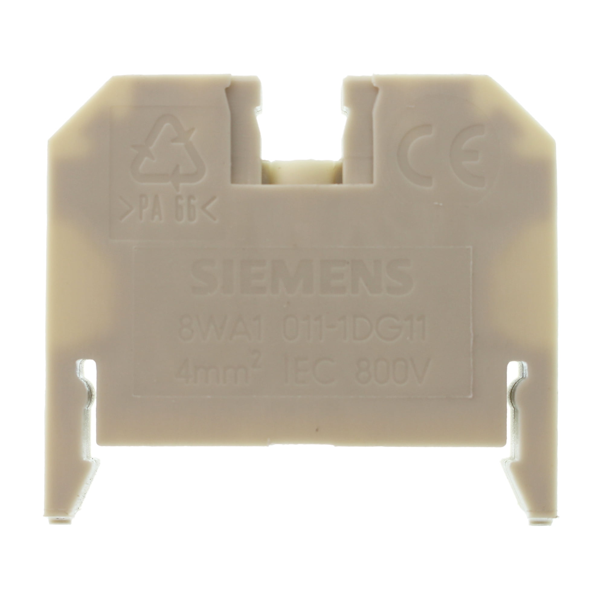 Siemens 8WA10111DG11 SinglePole DINRail Terminal Block, 32A, 800V