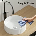 thumbnail image 4 of 14" Round Ceramic Vessel Sink - Milk White Above Counter Bathroom Sink, Modern Wave Design, Porcelain Art Basin for Vanity Cabinet, 4 of 7