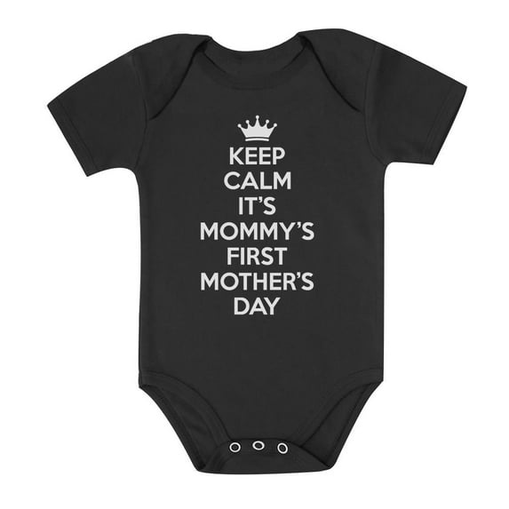Tstars Boys Unisex Best Gift for Mother's Day Shirts Keep Calm its Mommys First Mothers Day Baby Toddler Cool Cute Gift for Mom Shirts for Baby Boy Mothers Day Gift Baby Shower Baby Bodysuit