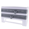 thumbnail image 1 of DOLITY Kitchen Towel Foil Roll Holder Cling Film Dispenser Wall Rack Gray, 1 of 9