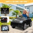 thumbnail image 3 of UBesGoo 12V Kids Ride on Car Toys, Licensed Porsche Cayenne Powered Electric Car for Kids, Parent Remote Control, Black, 3 of 9