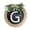 G, variant on Sunjoy Tech Front Door Wreath A-Z 26 Letters Round Sign with Bow Fake Flower Decoration Rural Style Last Name Letter Wood Hanging Sign Farmhouse Decor