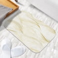 thumbnail image 6 of 1pc Wavy Gold Lines on White Absorbent Non-Slip Bathroom Thickened Flannel Rug Decor,Soft,Quick Drying,Suitable For Indoor/outdoor Use,Bathrooms,Bedrooms,Kitchens,Terrace,Laundry Rooms,16"x24", 6 of 9