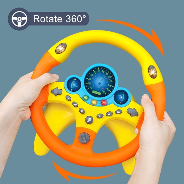 Volante de simulación eléctrica, funciones con música, juguetes vocales, juegos, efectos de sonido, volante de juguete, para niños y Hugo Volante de simulación