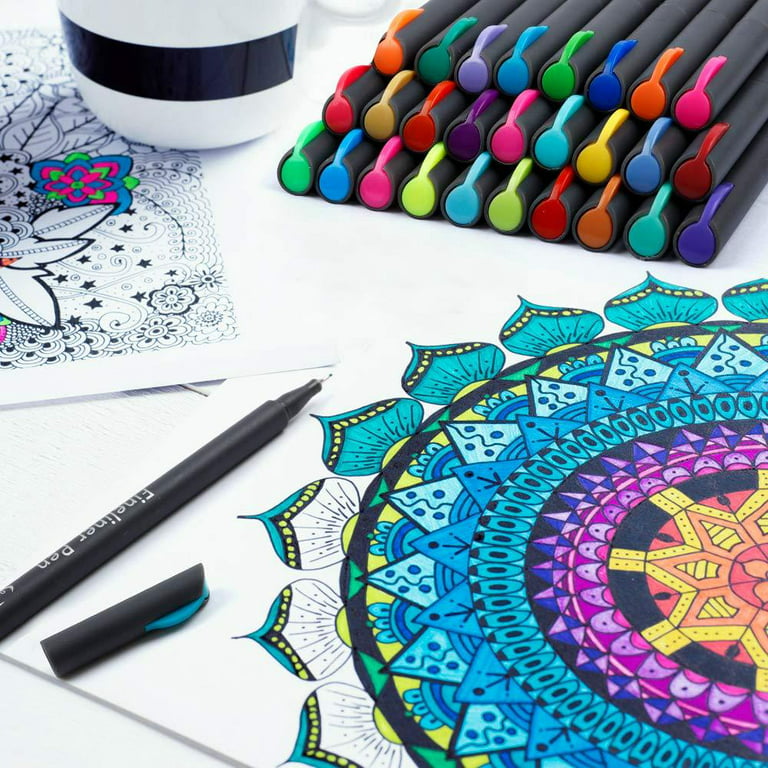 vanstek 72 colors journal planner colored pens, fineliner pens for  journaling, writing coloring drawing, note taking, calenda