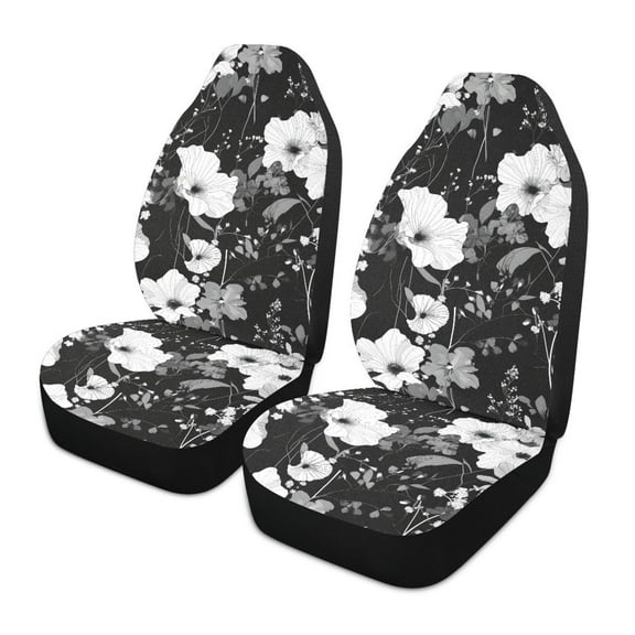 ALAZA Blooming Flower Car Seat Covers 2 PCs Universal Auto Front Seats Interior Protector