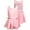 Pink, variant on WIBACKER 3-10Y Kid Girls Sparkly Dance Leotard with Skirt Hi-Low Shiny Ballet Dance Dresses Gymnastics Suit