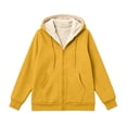 thumbnail image 5 of Lumtrix Women'S Sherpa Lined Full Zip Hoodie Warm Fleece Hooded Sweatshirt Casual Trendy Winter Thick Coat With Pocket Yellow L, 5 of 9