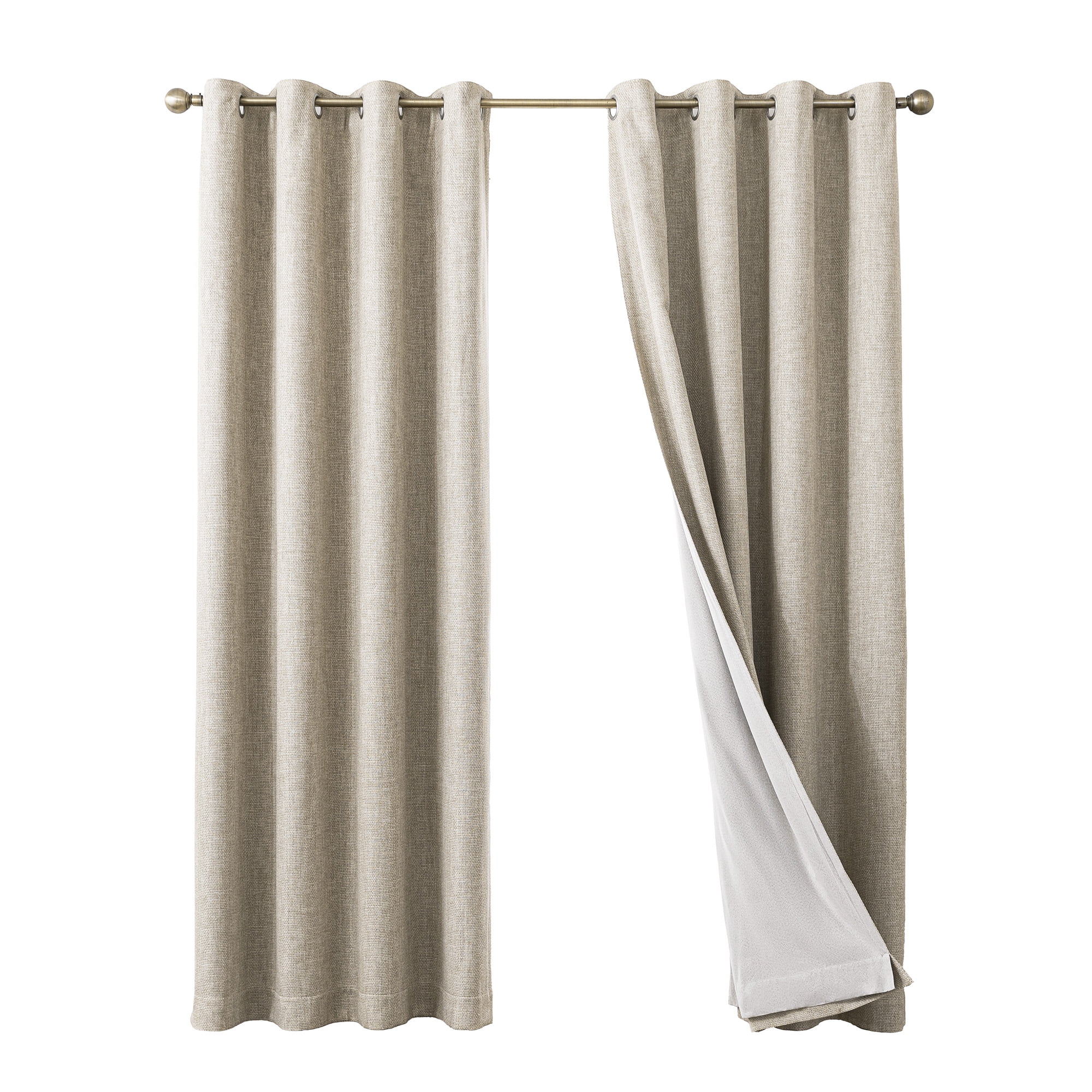 Sleep Zone 100% Blackout Curtains for Bedroom Full Light Blocking Curtains, Two-Sided Reversible Window Curtain for Living Room 2 Panels, 52" x 84" Coffee