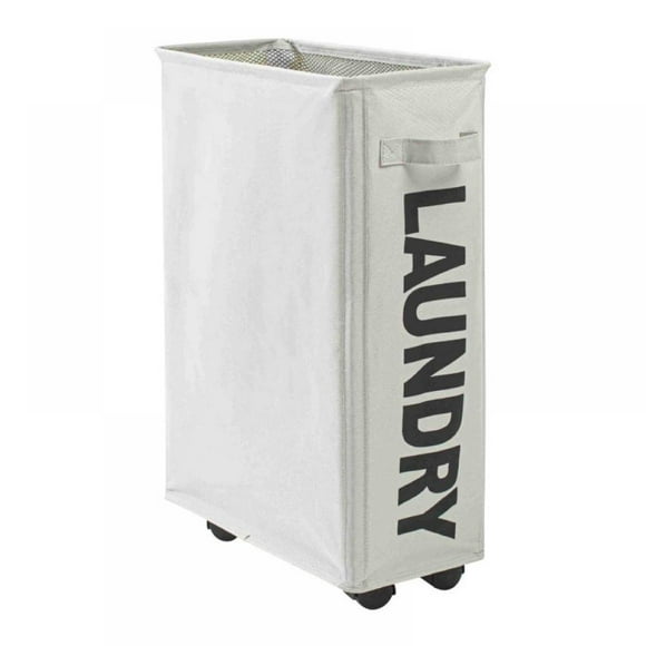 MesaSe Rolling Slim Laundry Basket with Handle on Wheels Foldable Laundry Hamper with Lid Sorter and Organizer for Collapsible Laundry