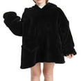 thumbnail image 3 of Adult Kids Winter Warm Wearable Blanket  Big Hooded Sweatshirt Homewear With Front Pocket Oversized, 3 of 6