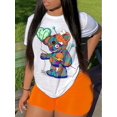 thumbnail image 1 of Chic& Fun T-Shirt Imprimé Ours pour Femmes - Respirant, Confortable - Extensible, Col Rond - Parfait pour l'Été, 1 of 7