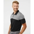thumbnail image 2 of Adidas Mens Heathered 3-Stripes Colorblock Polo, XL, Collegiate NavyMid Grey, 2 of 4