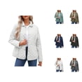 thumbnail image 1 of Veste Matelassée Décontractée pour Femmes 2025 Manches Longues Bouton Pression Col à Revers Manteau d'Hiver avec Poches, 1 of 7