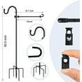 thumbnail image 5 of CNF Garden Flag Stand with Shepherd Hooks,50 In Garden Flag Holder with 5 Prong Base,Windproof Yard Flags Pole Holder with Clip and Spring Stoppers (No Flag) for Outside House,Lawn,Yard Decorations, 5 of 16