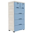 thumbnail image 5 of 50*35*102cm Rectangle White&Blue Storage Dresser Bedroom 6 Drawer Clothes Organizer Tower Cabinet, 5 of 17