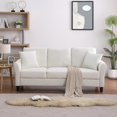 thumbnail image 2 of Pouseayar 78” Velvet Sofa Couch, 3 Seater Sofa with with 2 Pillow for Living Room Bedroom Office,White, 2 of 8