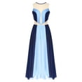thumbnail image 5 of iEFiEL Womens Lyrical Dance Dress Ballroom Dance Performance Costume Sleeveless Split Sheer Mesh Maxi Leotard Dress Blue XXL, 5 of 7