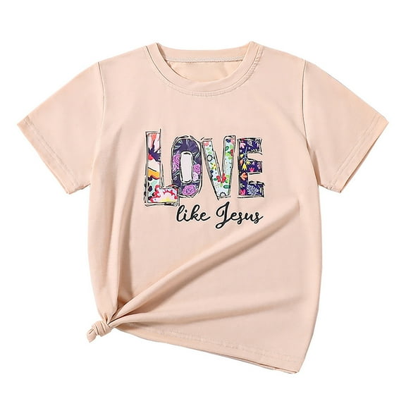 ibiyuan Graphic T Shirts Girls Short Sleeve Girl Tops Size 8 Girls Shirts Size 10 Crewneck Funny Print Basic Tee Trendy Party Gift Summer Tee Tops,7-8 Years