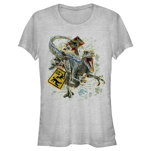 Junior's Jurassic World: Dominion Velociraptor Here Comes the Attack  Graphic Tee Athletic Heather Medium