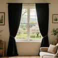 thumbnail image 3 of Heavyweight Velvet Curtains, Light Filtering Thermal Insulated Drapes, Rod Pocket Drapes for Living Room Bedroom & Home Office, 2 Panels, 3 of 5