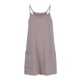 thumbnail image 5 of Athletic Dress Womens Sresses Summer Sleeveless Spaghetti Straps Simple Solid Color dress with shorts underneath womens athletic dress Summer Dresses 01-Light Purple S, 5 of 5
