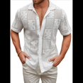 thumbnail image 2 of Camisas de Punto con Botones para Hombre, Camisas Vintage de Corta, Camisas Casuales de Playa para Verano. XL, 2 of 9