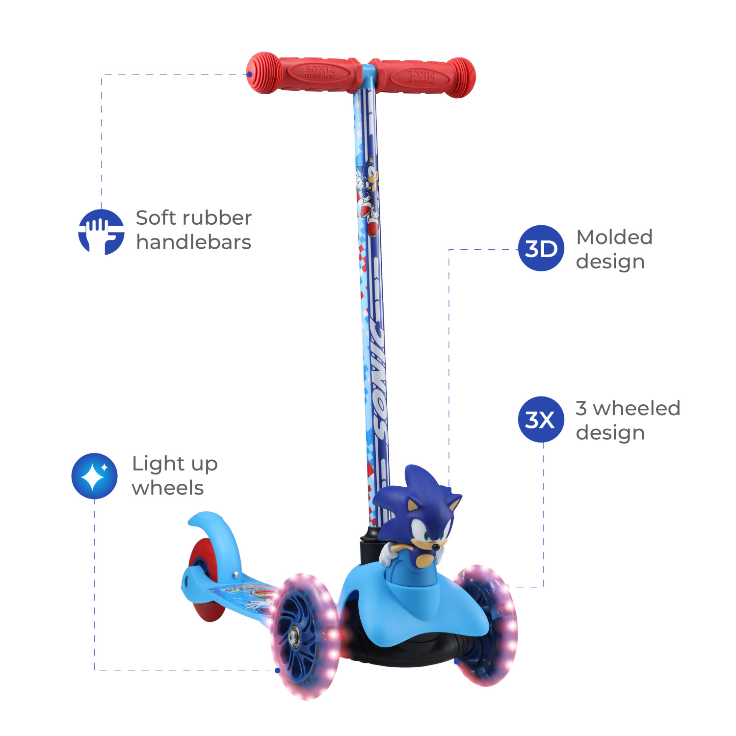 Sonic Ride-N-Glide Buddies 3D Toddler Scooter photo 2