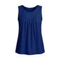 thumbnail image 6 of UPPADA Tank Tops for Womens Casual Summer Sleeveless Shirts Round Neck Pleated Tunic Blouses for Ladies Loose Fit Vacation Tops,blue tank tops XXL, 6 of 6